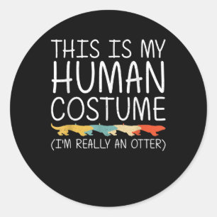 Adesivo Redondo Otter Halloween Fácil Costume Humano Fácil