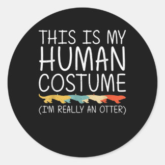 Adesivo Redondo Otter Halloween Fácil Costume Humano Fácil