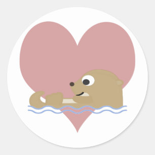Adesivo Redondo Otter Love