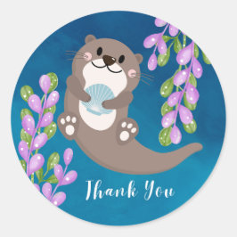Adesivo Redondo Otter Obrigado Sticker