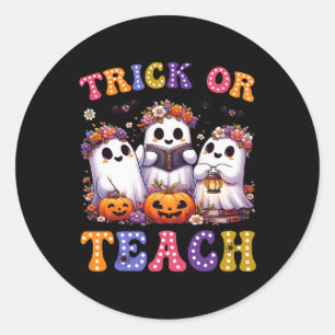 Adesivo Redondo Ou Ensinar O Fantasma Fantasma Pumpkin Spooker Pro