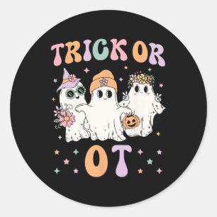 Adesivo Redondo Ou Terapêutica Ocupacional Halloween Gho