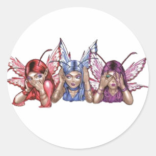 Adesivo Redondo Ouça, Fale, Veja Sem Mau