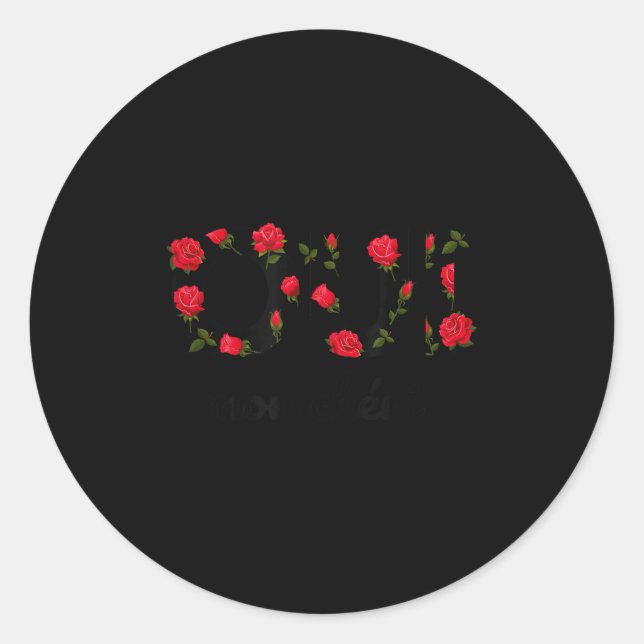 Adesivo Redondo Oui Mon Cheri Cool French Expression Quotes Graphi (Frente)