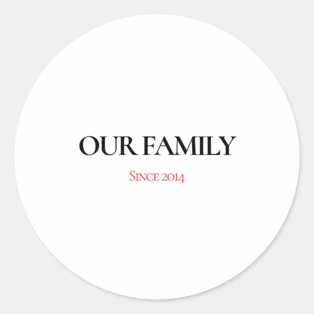 Adesivo Redondo Our Family Personalized Classic Round Sticker (Frente)