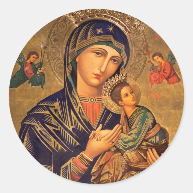 Adesivo Redondo Our Lady Of Perpetual Help (Frente)