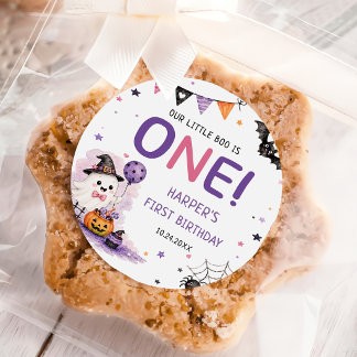 Adesivo Redondo Our Little Boo Halloween Birthday Sticker