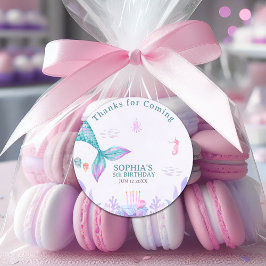 Adesivo Redondo Our Little Mermaid  Funny Birthday Party 