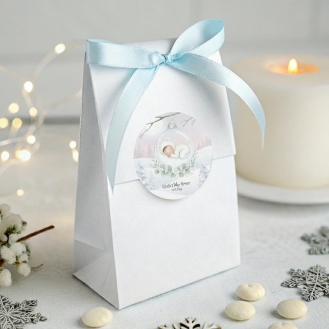 Adesivo Redondo Our Little Snowbaby is on the way Winter Seal (Criador carregado)