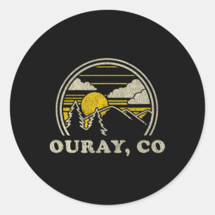 Adesivo Redondo Ouray Colorado Co T Shirt Vintage Hiking Mounts