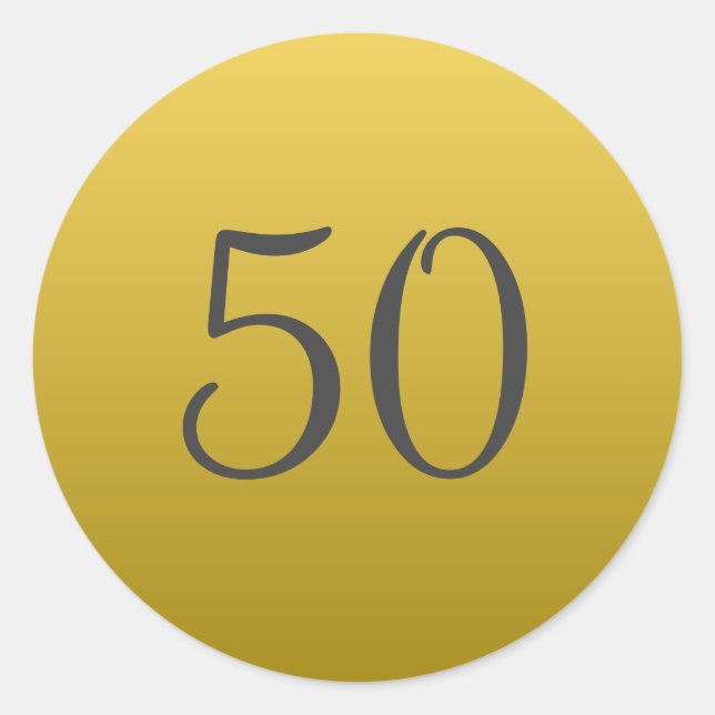 Adesivo Redondo Ouro 50ª Vinheta do Partido do Aniversário de Casa (Frente)