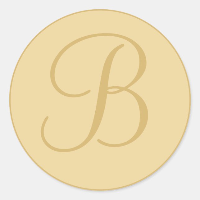 Adesivo Redondo Ouro Amarelo - Selos De Envelope Monogramados (Frente)