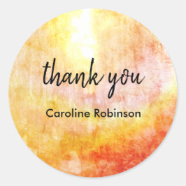 Adesivo Redondo Ouro Amarelo Sol Obrigado