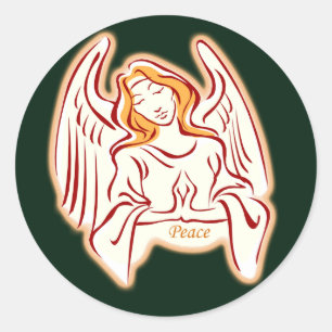 Adesivo Redondo Ouro Angel Of Peace Stickers