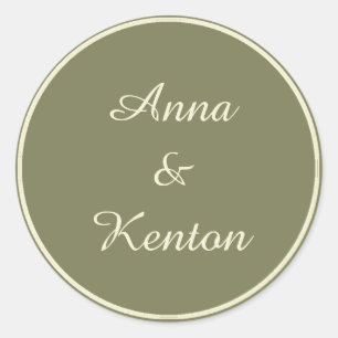 Adesivo Redondo Ouro antigo simples casamento personalizado