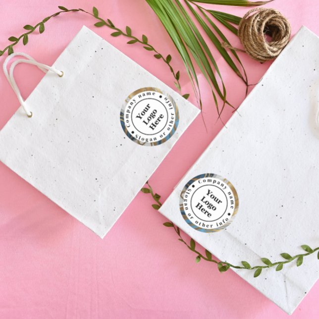 Adesivo Redondo Ouro azul e mármore branco (Criador carregado)