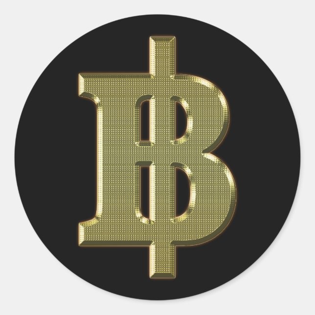 Adesivo Redondo OURO BAHT SGN ฿ Moeda Tailandesa ฿ (Frente)