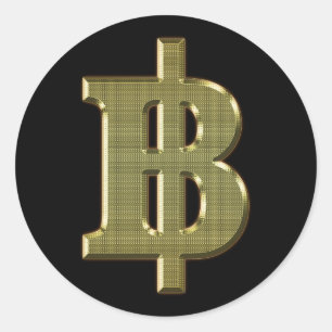 Adesivo Redondo OURO BAHT SGN ฿ Moeda Tailandesa ฿