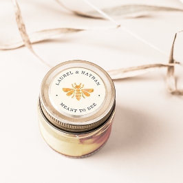 Adesivo Redondo Ouro Bee "Meant to Bee", Favor do Casamento