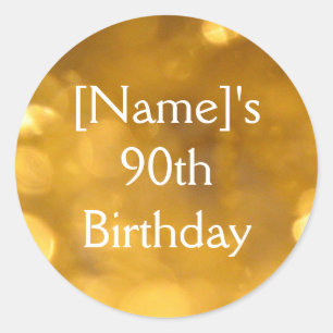 Adesivo Redondo Ouro Birthday Sticker