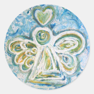 Adesivo Redondo Ouro Blue Angel Sticker