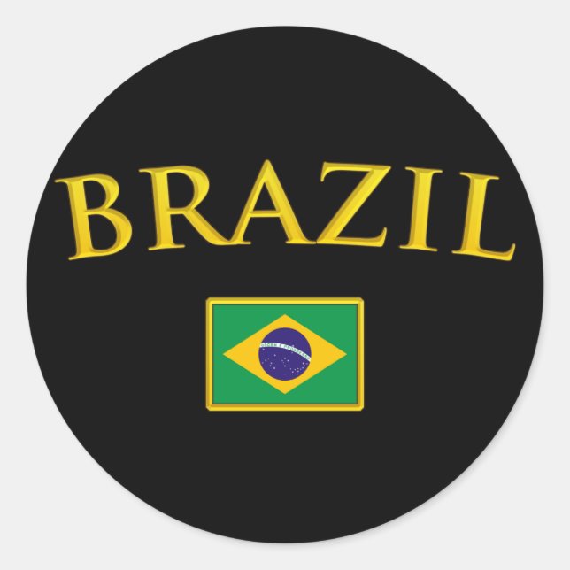 Adesivo Redondo Ouro Brasil (Frente)