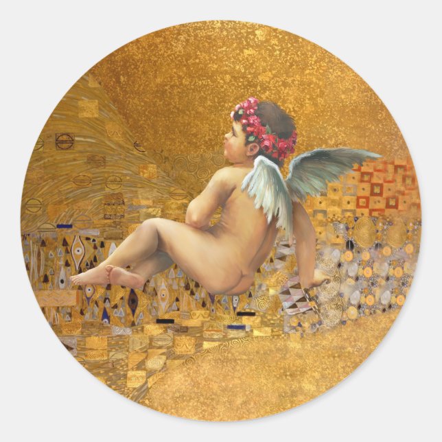 Adesivo Redondo Ouro Cherub (Frente)