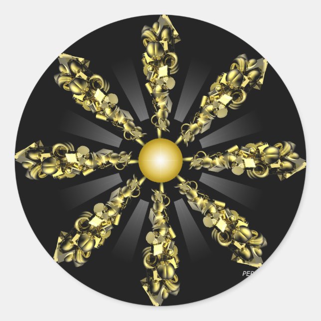 Adesivo Redondo Ouro composto (Frente)