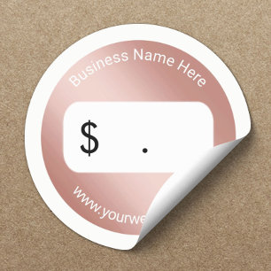 Adesivo Redondo Ouro cor-de-rosa elegante do preço