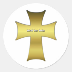 Adesivo Redondo Ouro Cross