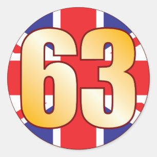 Adesivo Redondo Ouro de 63 Reino Unido