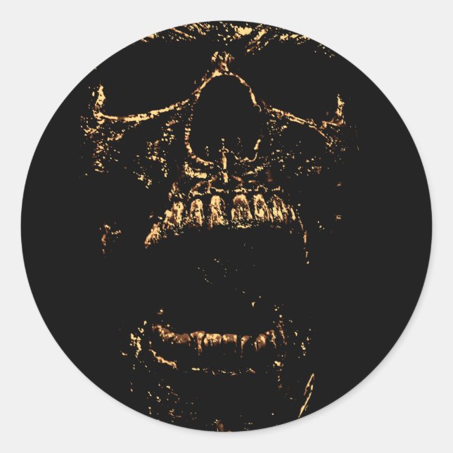 Adesivo Redondo Ouro de Horrorstuff (Frente)
