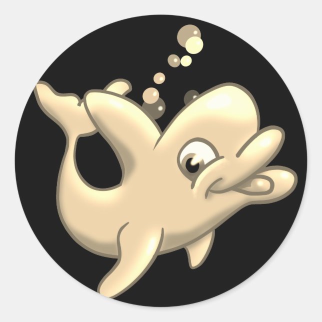 Adesivo Redondo Ouro Dolphin Classic Round Sticker (Frente)