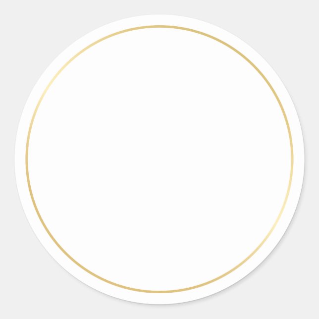 Adesivo Redondo Ouro e Branco em Branco (Frente)