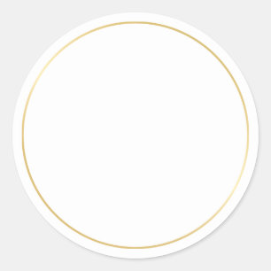 Adesivo Redondo Ouro e Branco em Branco