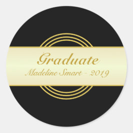 Adesivo Redondo Ouro e Formando preto