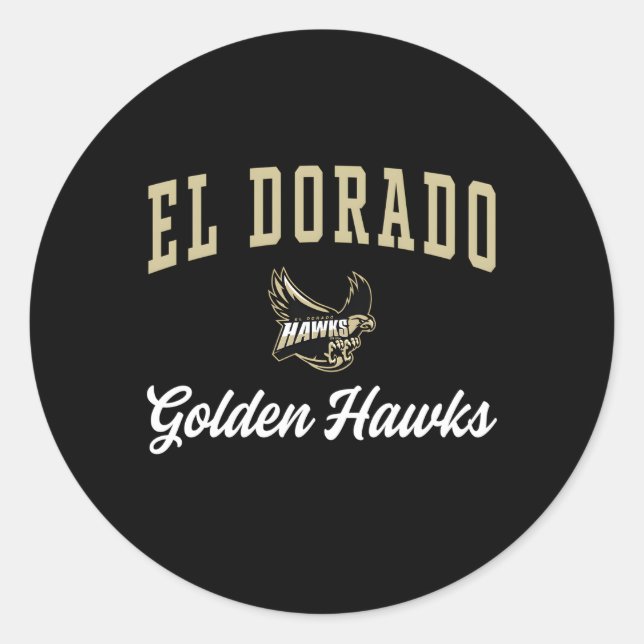 Adesivo Redondo Ouro El Dorado Hawks C3 (Frente)