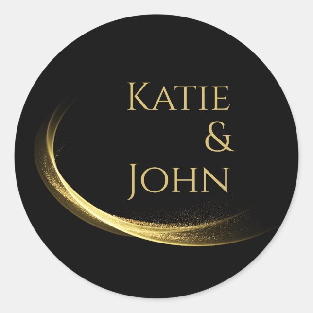 Adesivo Redondo Ouro Elegance-Wedding- (Frente)