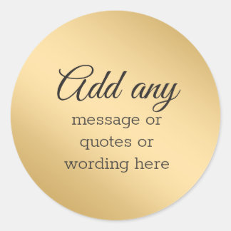 Adesivo Redondo Ouro Elegante Simples PERSONALIZADO