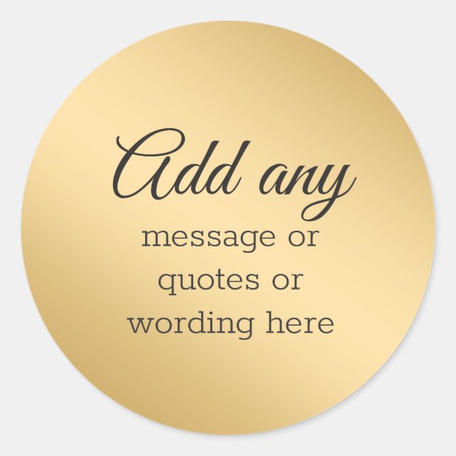 Adesivo Redondo Ouro Elegante Simples PERSONALIZADO (Frente)