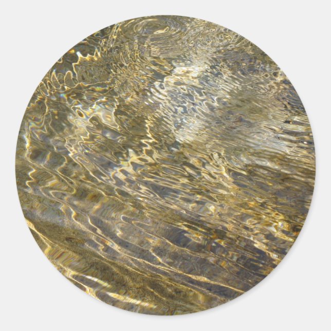 Adesivo Redondo Ouro fonte de água (Frente)