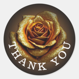 Adesivo Redondo Ouro Glitter Rosa Classic Round Sticker