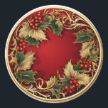Adesivo Redondo Ouro Holly & Ivy Christmas Botanicals<br><div class="desc">Título do produto: "Stickers Festivas Holiday - Uma coleção de Felizes de Natal" Adicione um toque de alegria de férias aos seus presentes, cartões e decorações com os nossos "Stickers Festivos Holiday". Esta coleção encantadora apresenta várias designs que capturam a magia e o espírito do Natal. Do Feliz Pai Natal...</div>