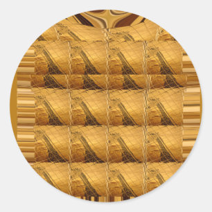 Adesivo Redondo Ouro Infinito Girafa Animal Motif Art Impressão