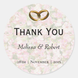 Adesivo Redondo Ouro Jeweled Floral Wedding