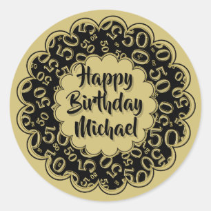 Adesivo Redondo Ouro legal/preto do teste padrão do número do