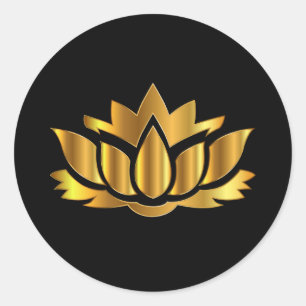 Adesivo Redondo Ouro Lotus Sticker