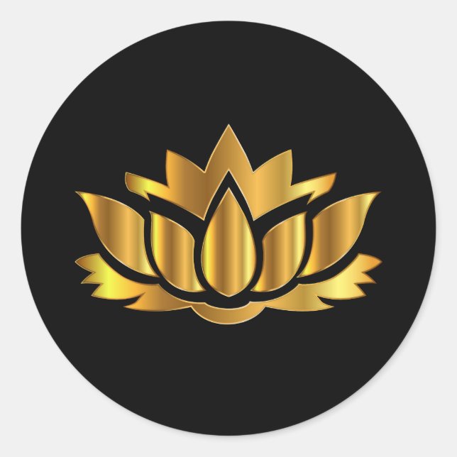 Adesivo Redondo Ouro Lotus Sticker (Frente)