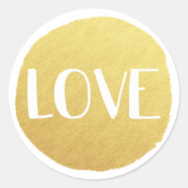 Adesivo Redondo Ouro Love Holiday Sticker