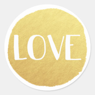 Adesivo Redondo Ouro Love Holiday Sticker